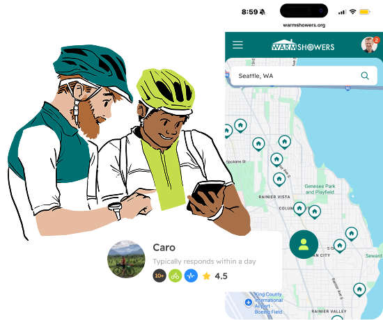 Warmshowers Illustration of App