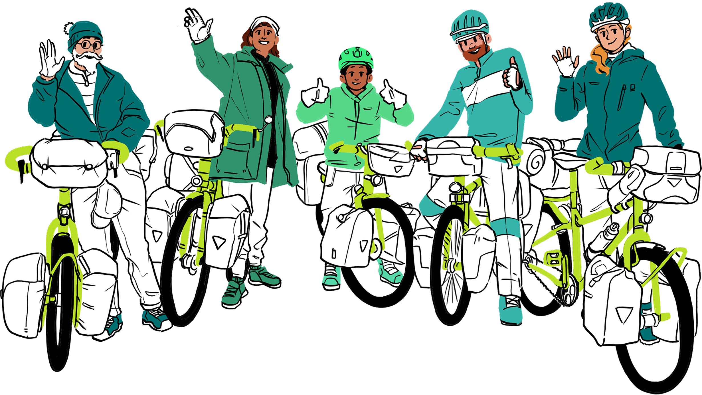 Group of cyclists