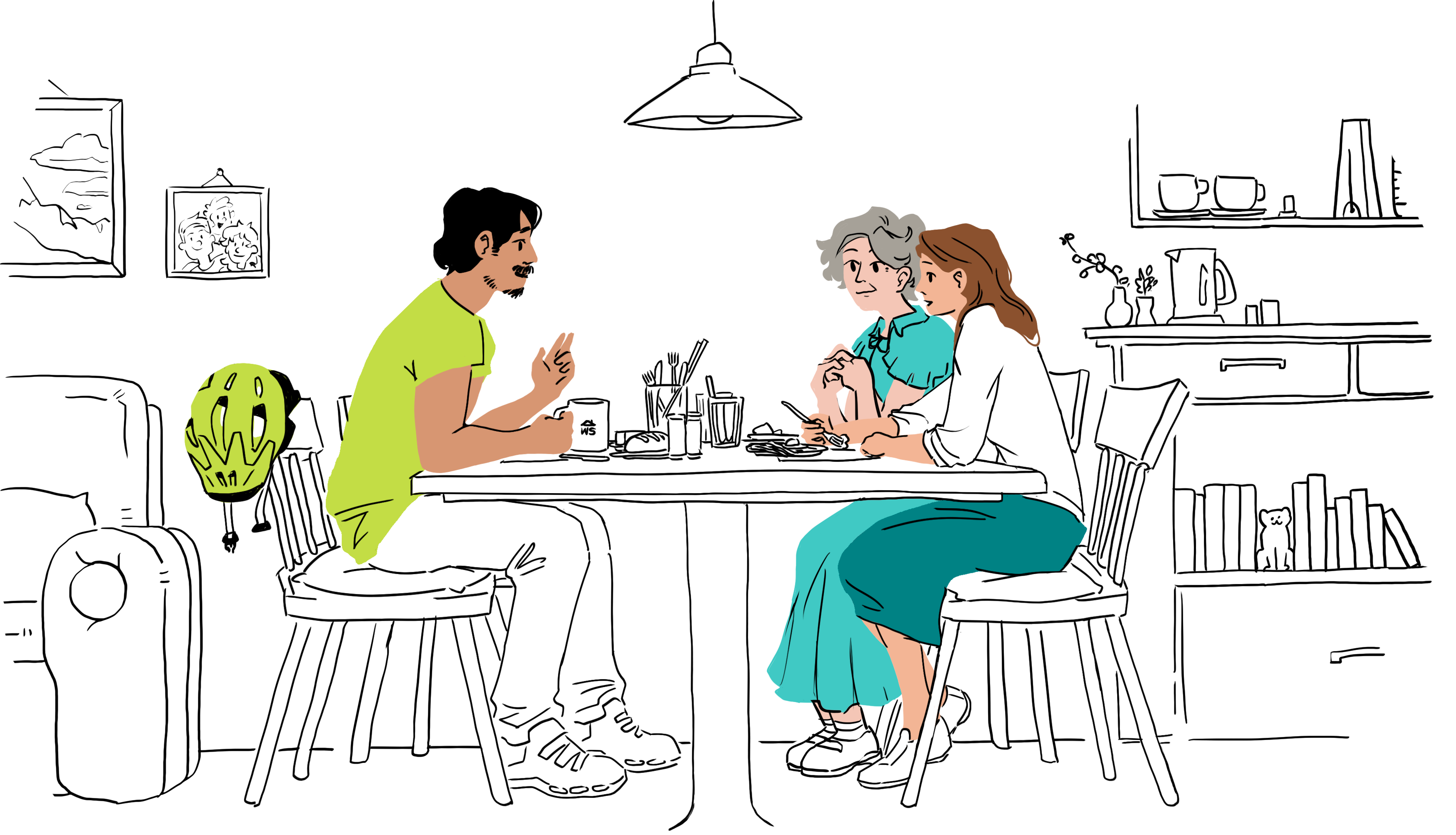 Warmshowers host dining scene